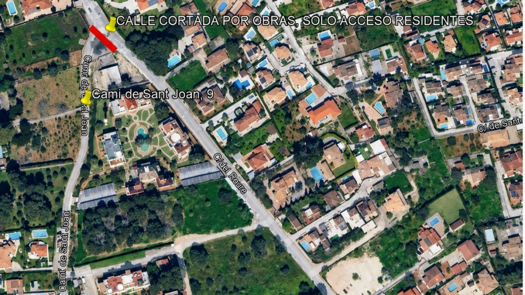 corte de tráfico Camí de Sant Joan Dénia