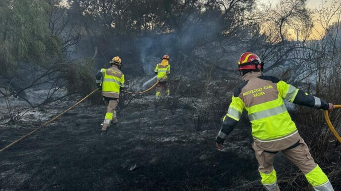 incendio en el Saladar de Xàbia